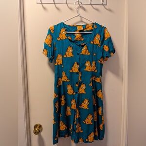 Lazy Oaf x Garfield Print Blue Dress size medium